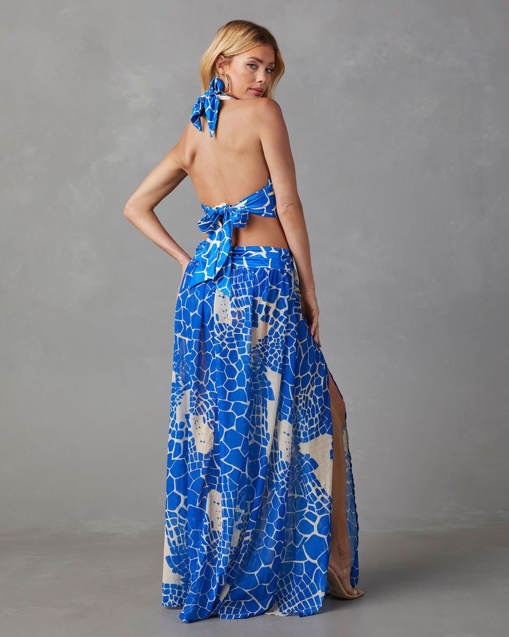 Ocean Life Cutout Slit Maxi Dress sold by Vici product image thumbnail 2