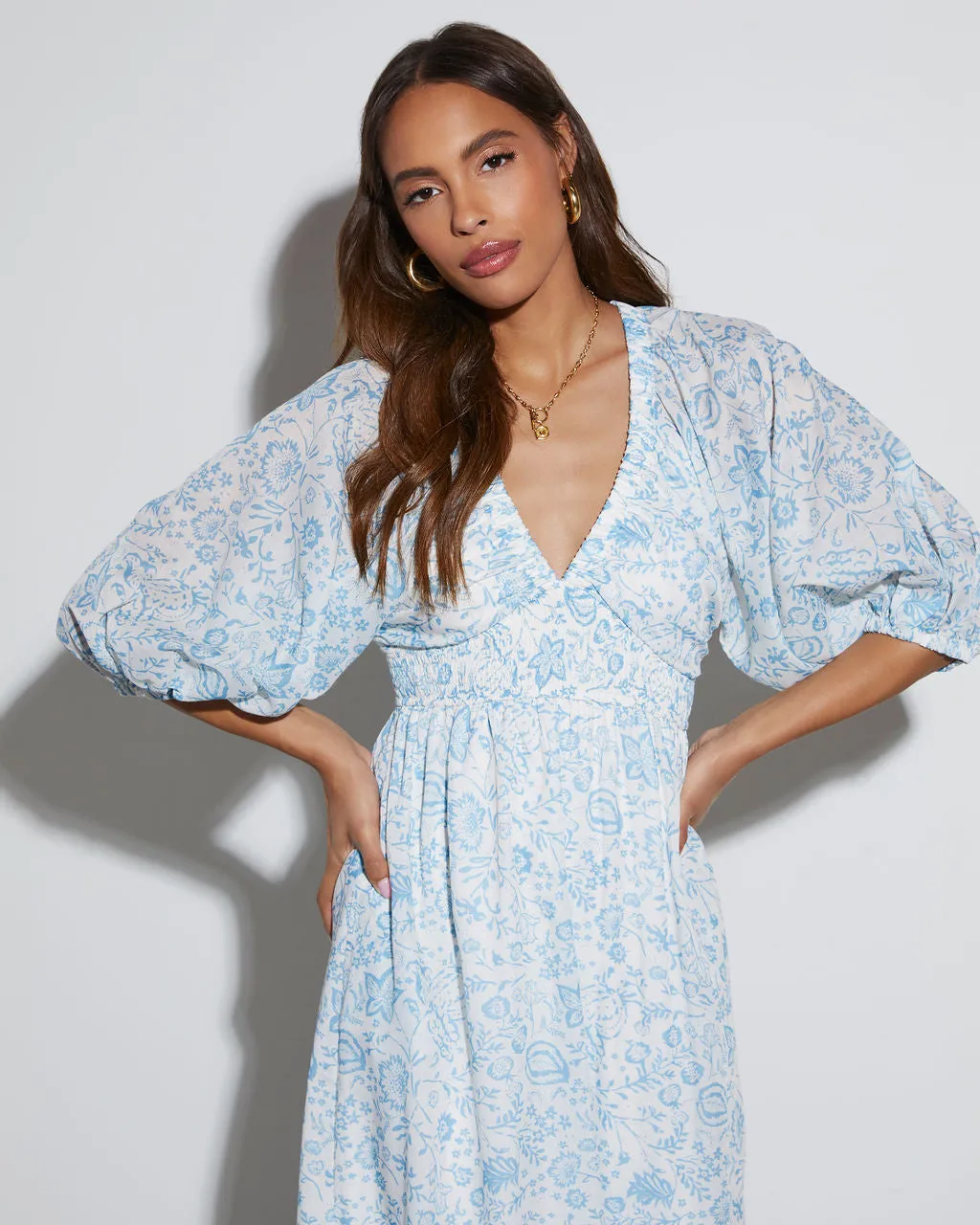 Bailey Long Sleeve Floral Maxi Dress sold by Vici product image thumbnail 5