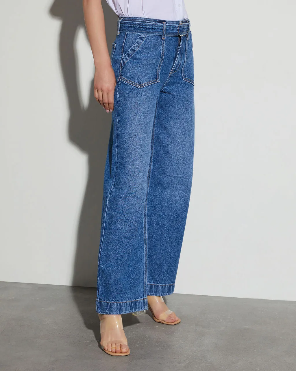 Jenny Belted High Rise Wide Leg Jeans sold by Vici product image thumbnail 2
