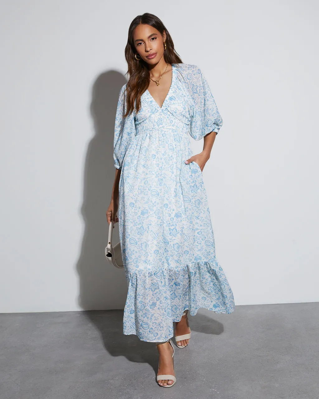 Bailey Long Sleeve Floral Maxi Dress sold by Vici product image thumbnail 4