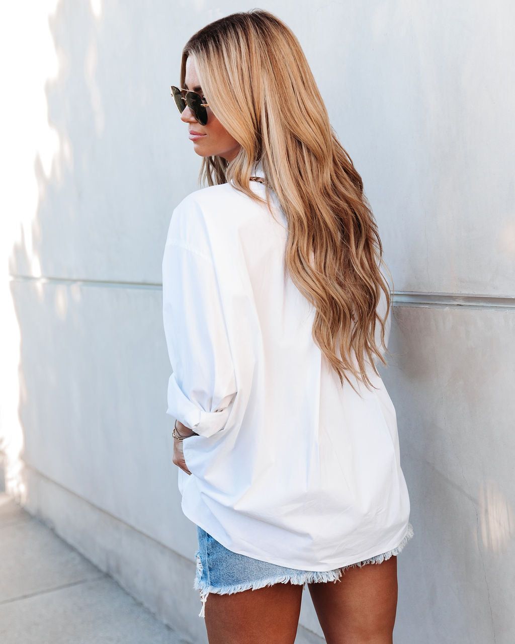 Chrissy Cotton Relaxed Button Down Shirt - FINAL SALE sold by Vici product image thumbnail 2
