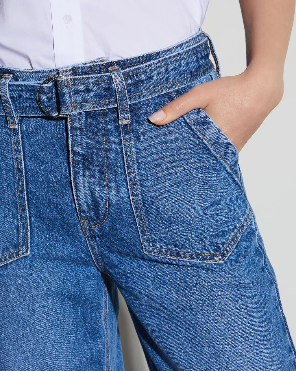 Jenny Belted High Rise Wide Leg Jeans sold by Vici product image thumbnail 5