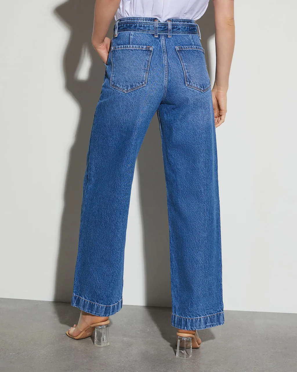 Jenny Belted High Rise Wide Leg Jeans sold by Vici product image thumbnail 4