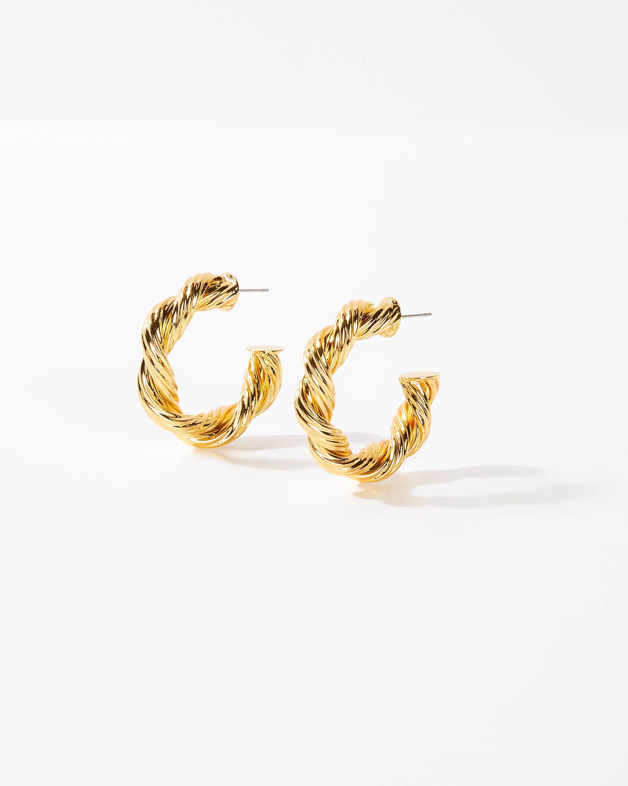 Hilda Twisted Hoop Earrings sold by Vici