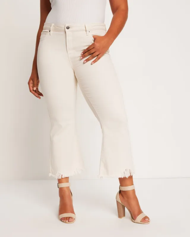 Berkeley Crop Kick Flare Jeans sold by Vici