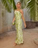 Katniss Strapless Open Back Satin Maxi Dress sold by Vici