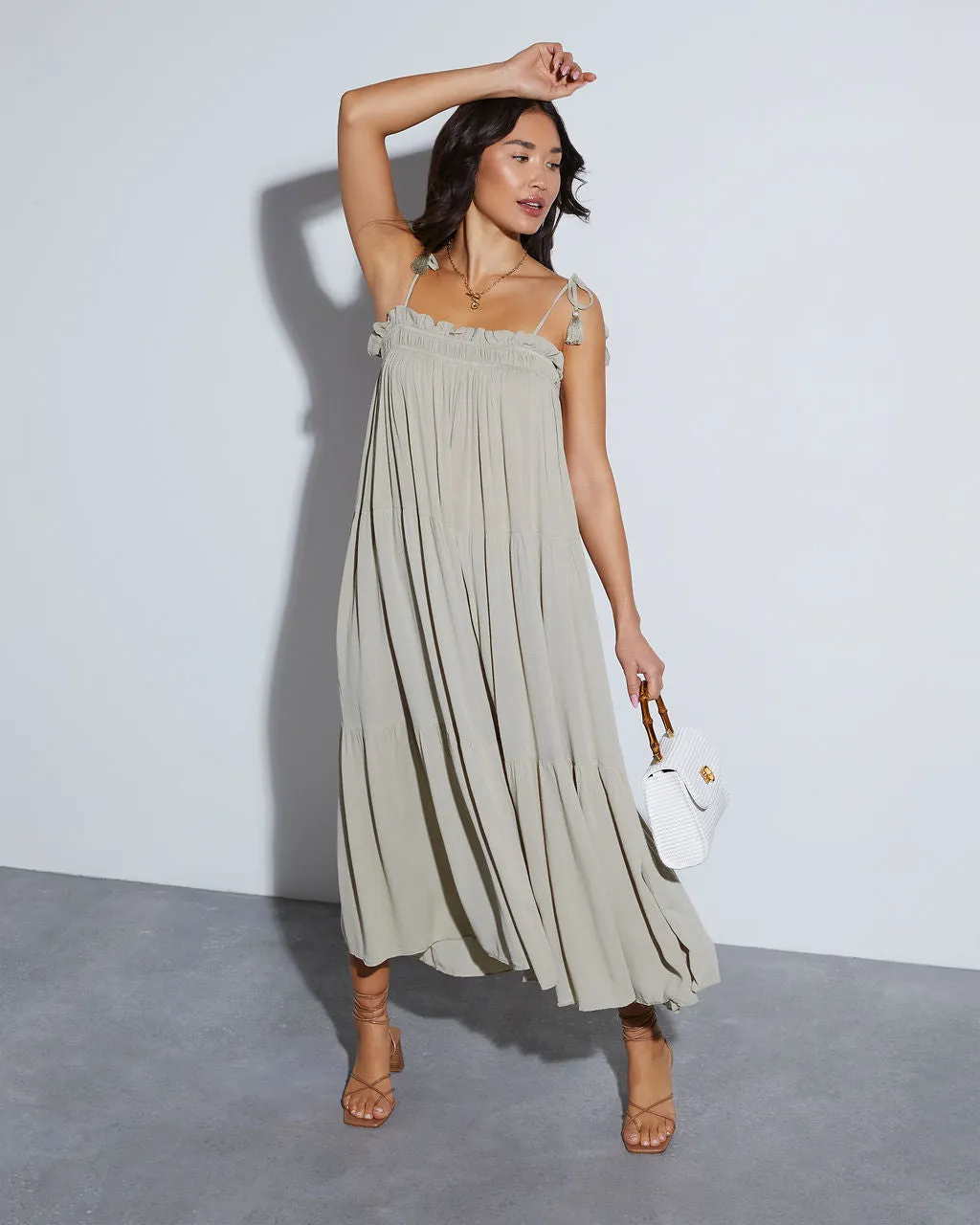Ivanna Tiered Tassel Midi Dress sold by Vici product image thumbnail 4
