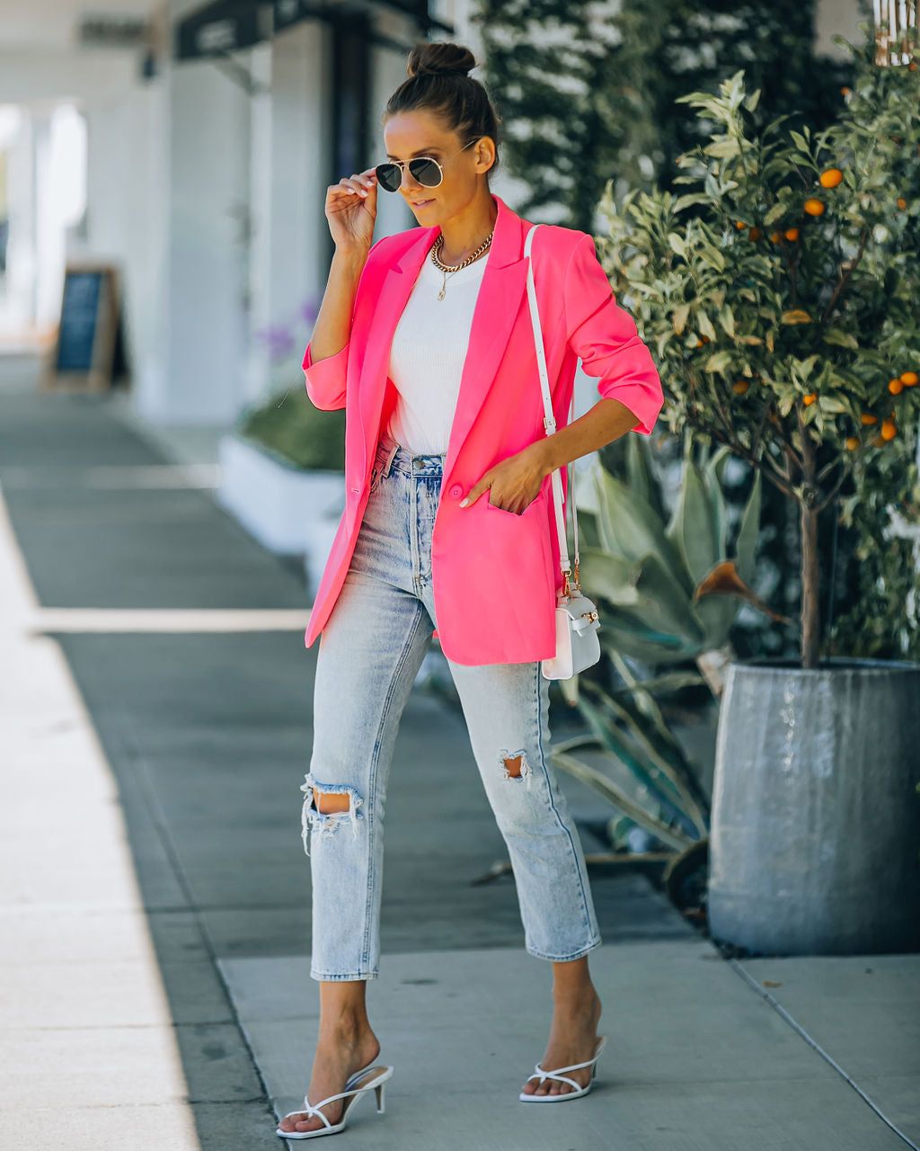 Standards Pocketed Blazer - Neon Pink sold by Vici product image thumbnail 6