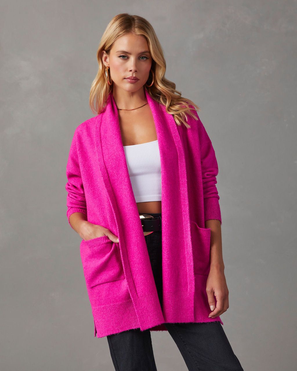 Darleen Oversized Cardigan - Hot Pink - SALE sold by Vici product image thumbnail 3