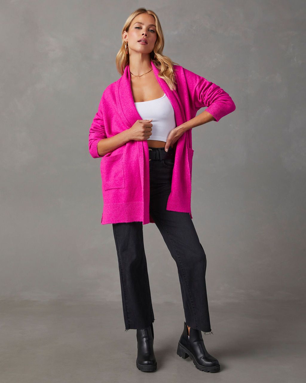 Darleen Oversized Cardigan - Hot Pink - SALE sold by Vici product image thumbnail 6