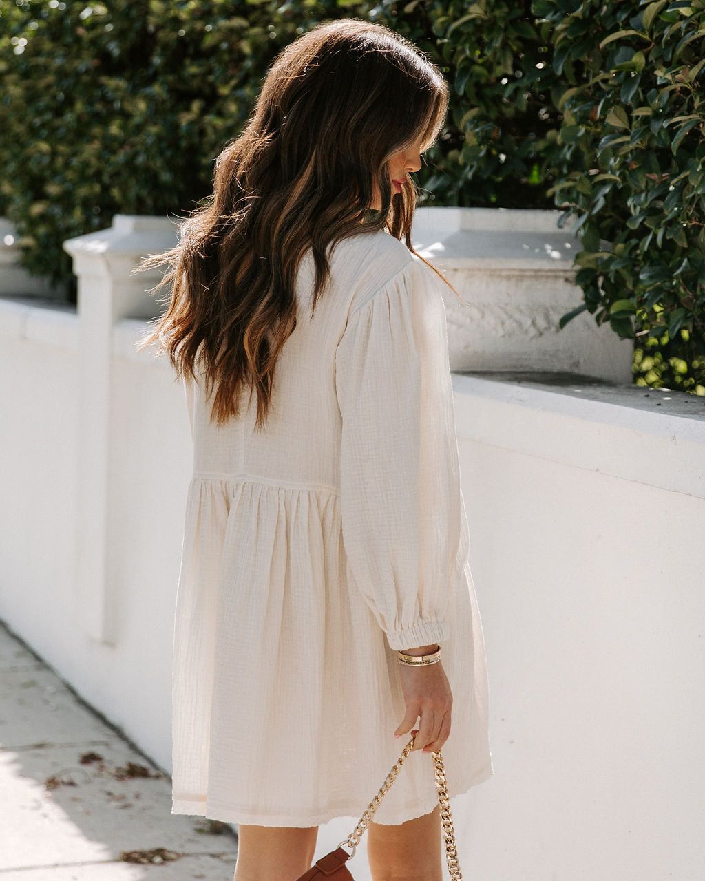 Alaiya Cotton Pocketed Babydoll Dress - Ivory - FINAL SALE sold by Vici product image thumbnail 2
