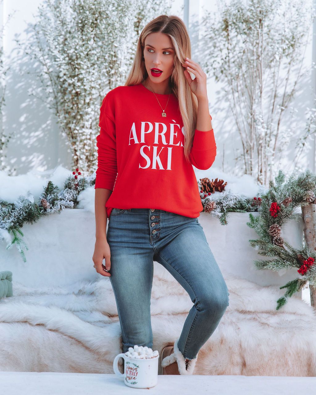 Apres Ski Cotton Blend Sweatshirt - FINAL SALE sold by Vici product image thumbnail 9