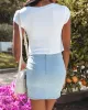 Haddie Denim Mini Skirt sold by Vici