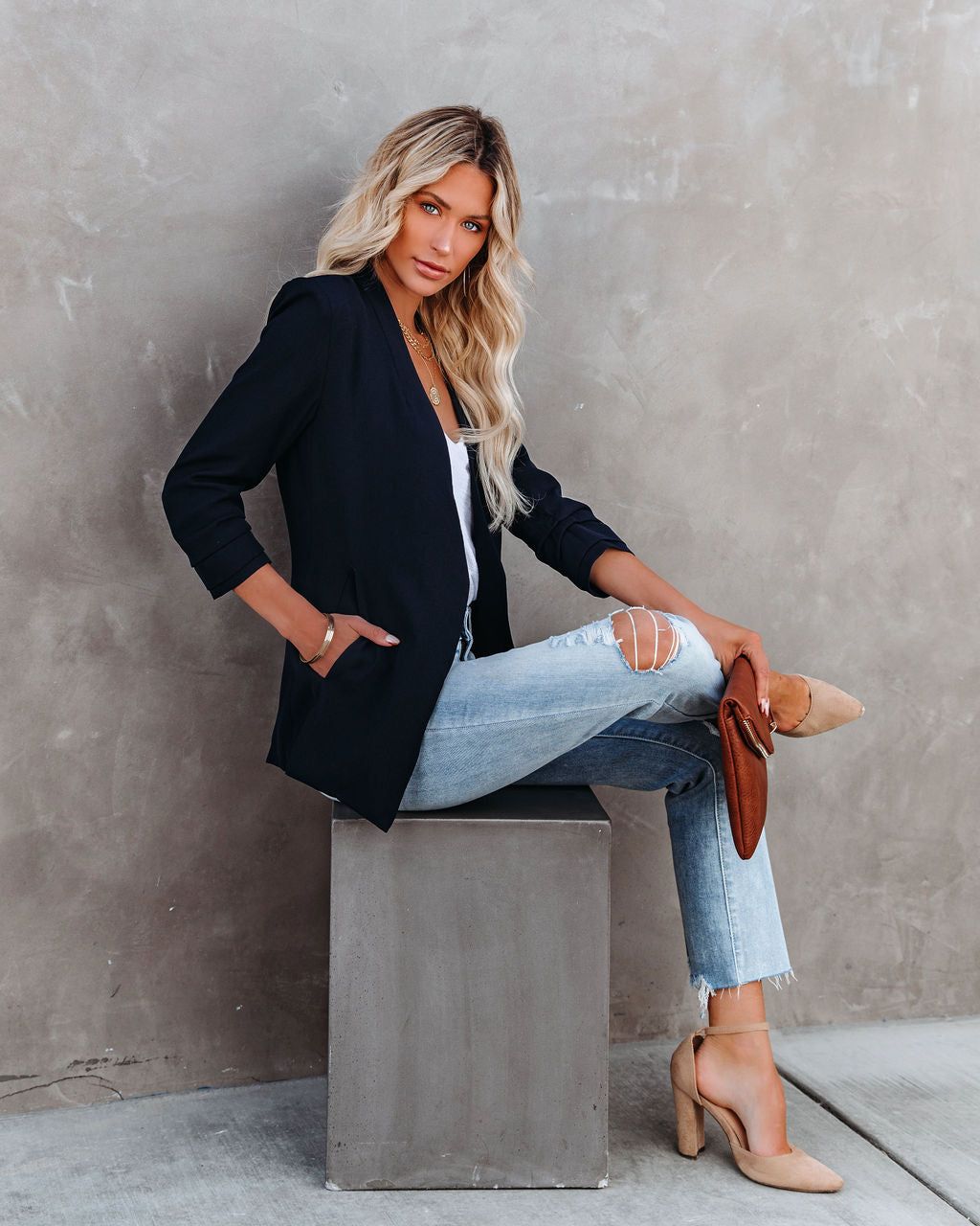 Uptown Girl Pocketed Blazer - Navy - FINAL SALE sold by Vici product image thumbnail 8
