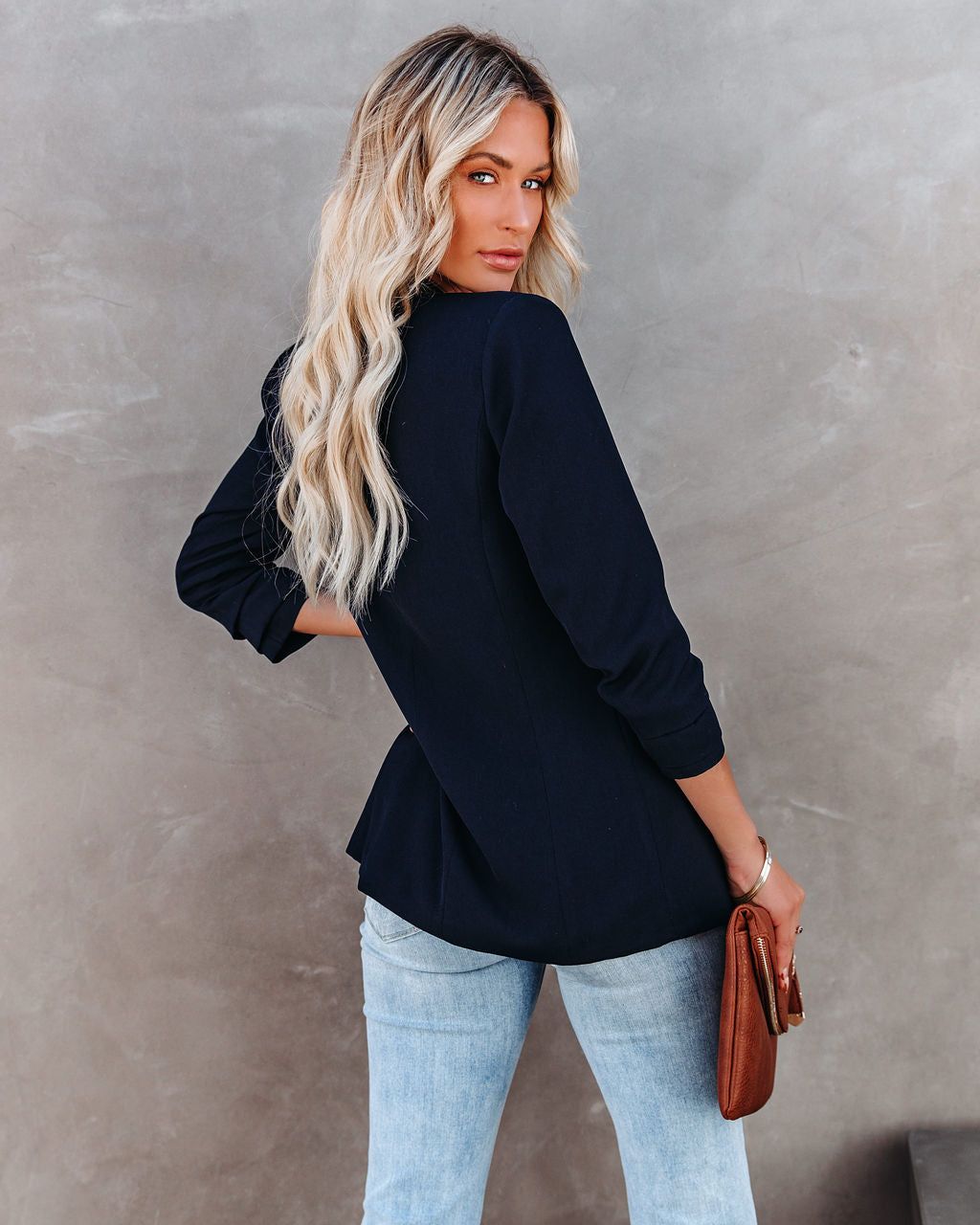Uptown Girl Pocketed Blazer - Navy - FINAL SALE sold by Vici product image thumbnail 2
