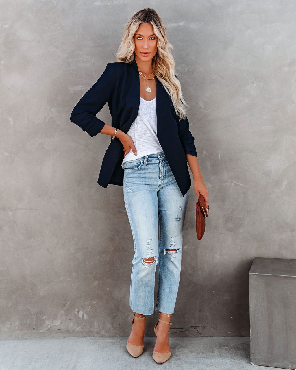 Uptown Girl Pocketed Blazer - Navy - FINAL SALE sold by Vici product image thumbnail 6