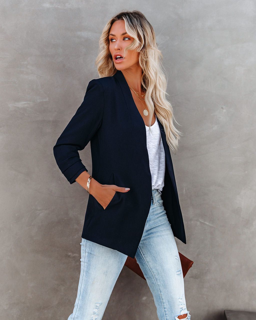 Uptown Girl Pocketed Blazer - Navy - FINAL SALE sold by Vici product image thumbnail 9