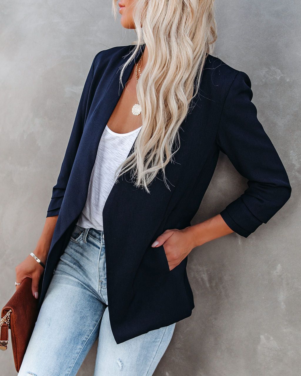 Uptown Girl Pocketed Blazer - Navy - FINAL SALE sold by Vici product image thumbnail 5
