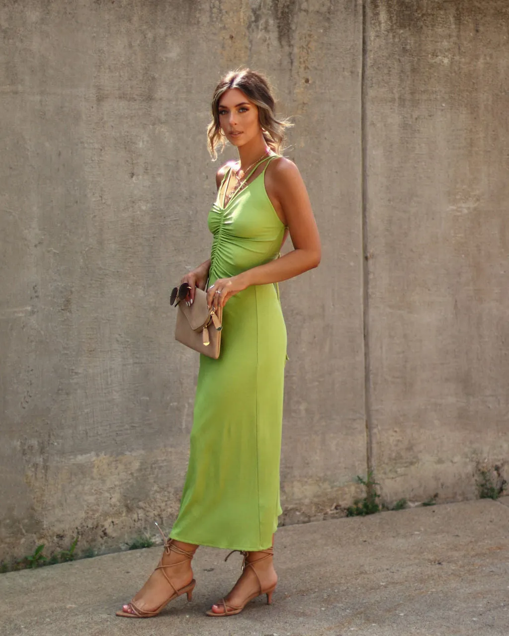 Zya Ruched Midi Dress sold by Vici product image thumbnail 2