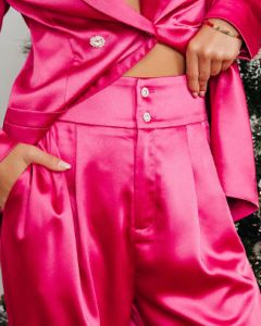 Sensational Queen Satin Embellished Pocketed Wide Leg Pants sold by Vici