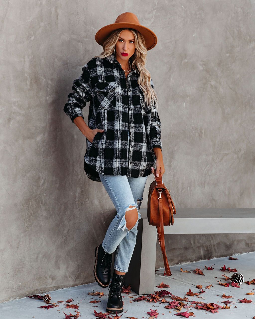 Zinny Pocketed Plaid Coat - FINAL SALE sold by Vici product image thumbnail 7