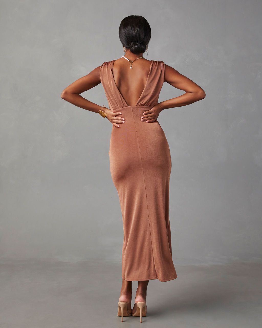 Juneau Maxi Dress - Dark Taupe - FINAL SALE sold by Vici product image thumbnail 2