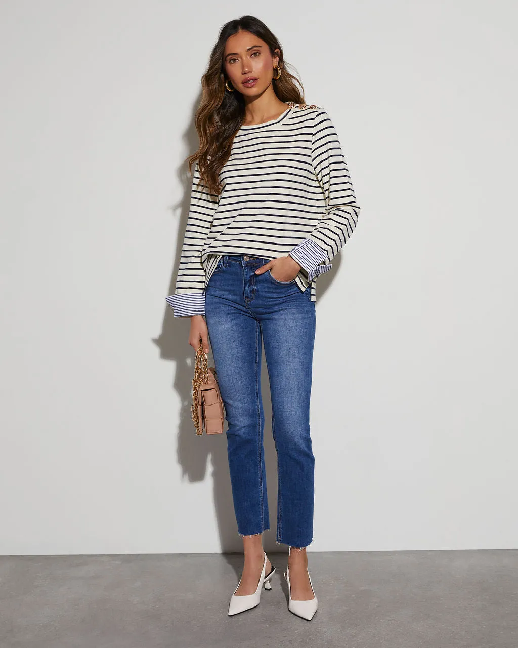 Regatta Striped Crew Neck Long Sleeve Top sold by Vici product image thumbnail 2
