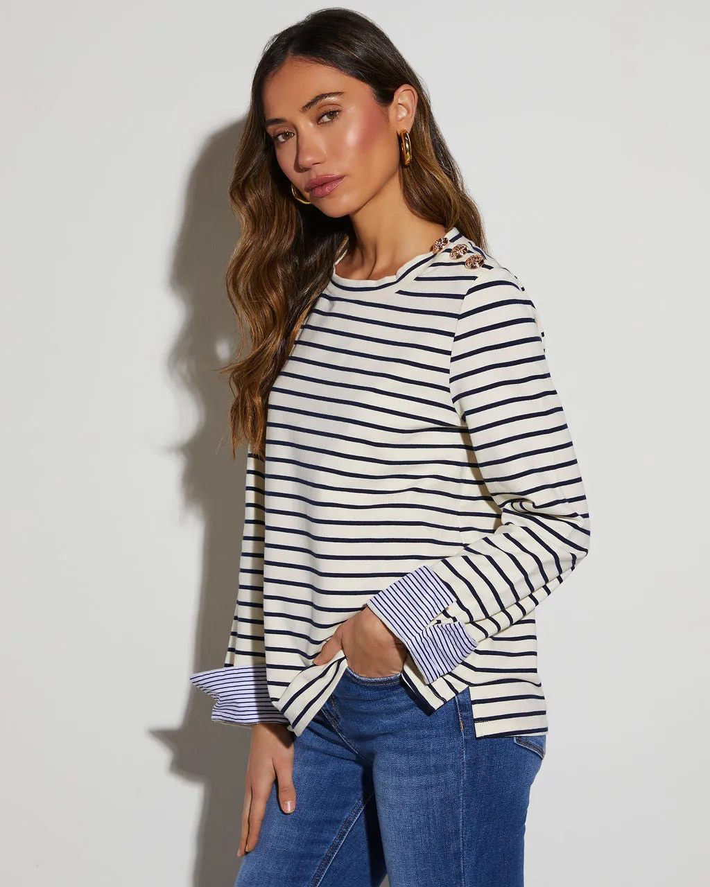 Regatta Striped Crew Neck Long Sleeve Top sold by Vici product image thumbnail 3