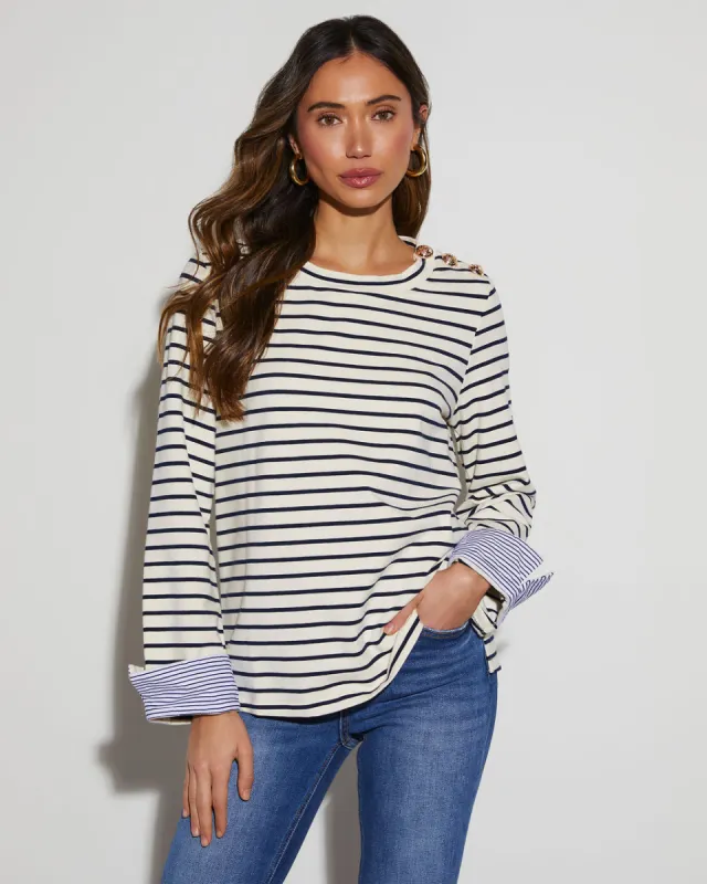 Regatta Striped Crew Neck Long Sleeve Top sold by Vici