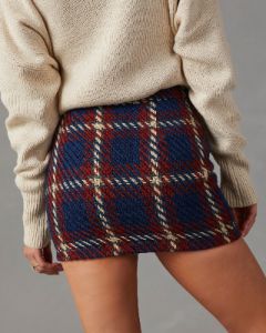 Linden Plaid Knitted Mini Skirt sold by Vici