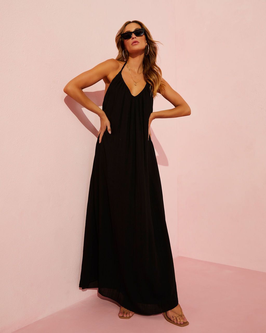 Nalani Halter Maxi Dress - Black - FINAL SALE sold by Vici product image thumbnail 7
