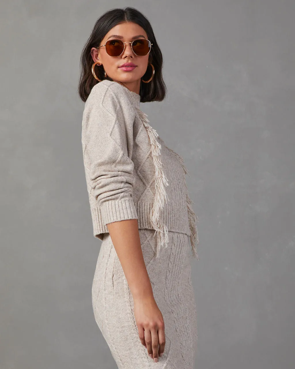 Amanda Fringe Cropped Sweater sold by Vici product image thumbnail 4