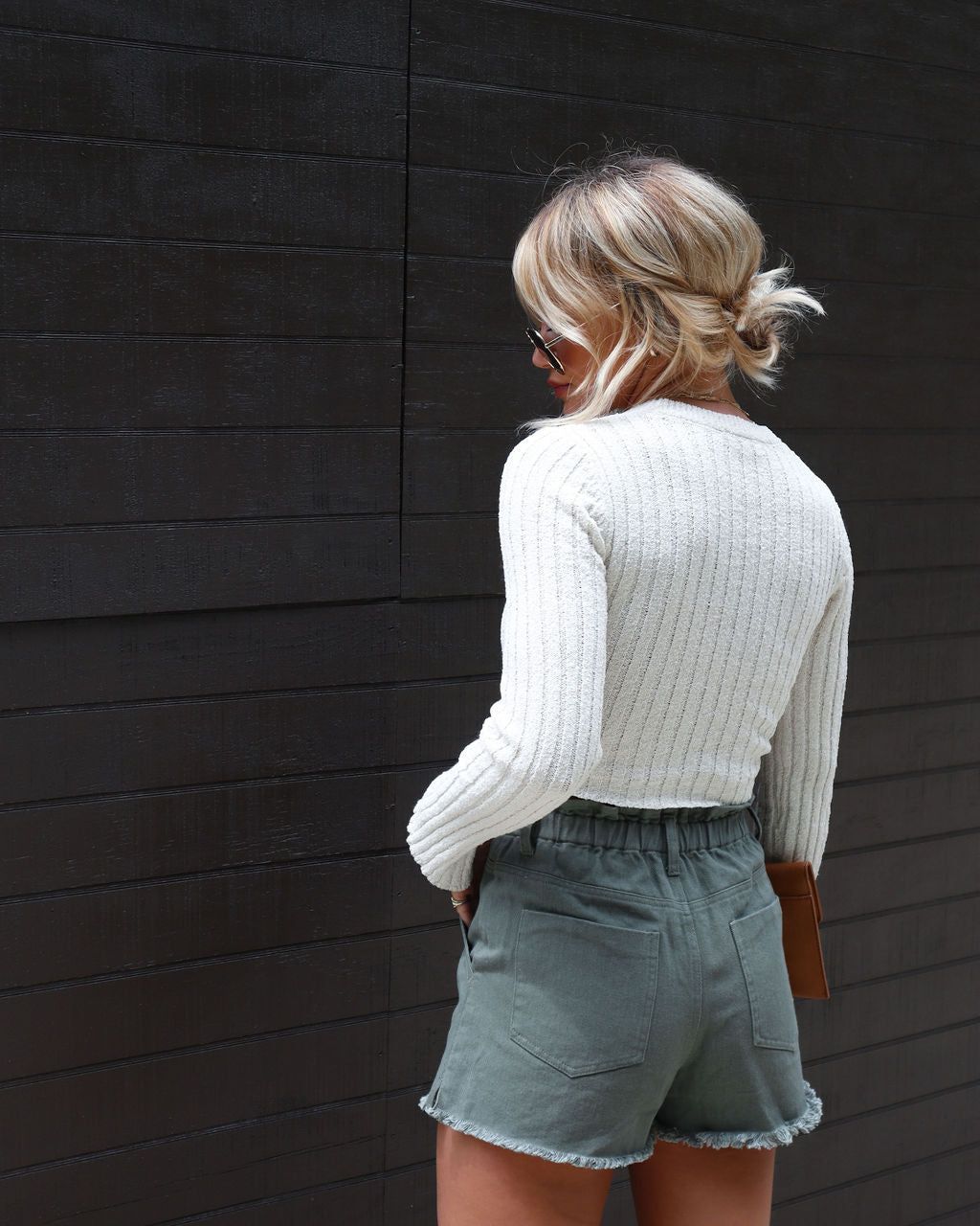 Back Together Ribbed Knit Long Sleeve Top - Beige - SALE sold by Vici product image thumbnail 4