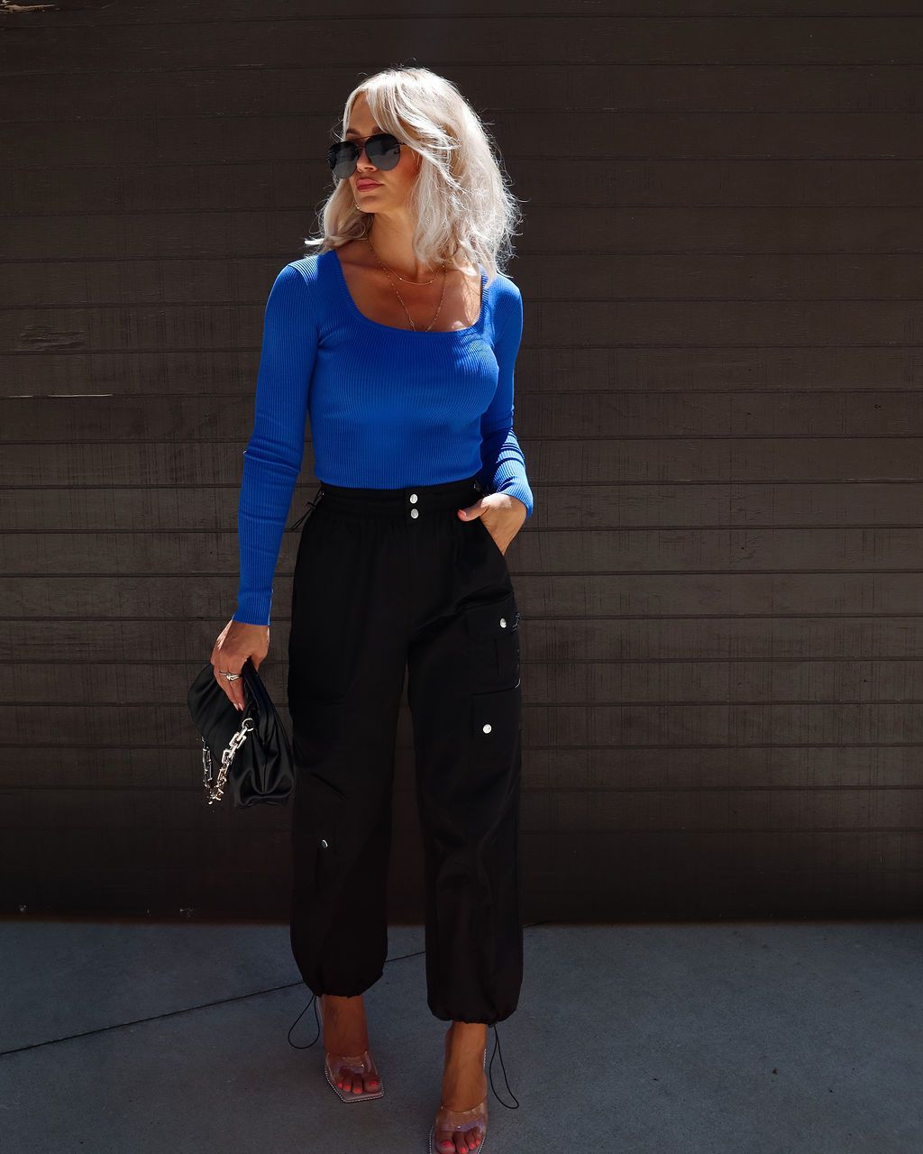 Kaylani Ribbed Sweater Top - Royal Blue sold by Vici product image thumbnail 2