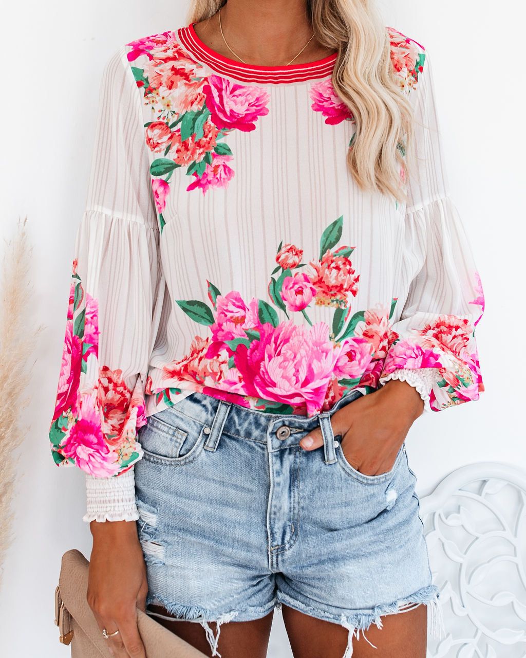 Valencia Rose Printed Blouse sold by Vici product image thumbnail 3
