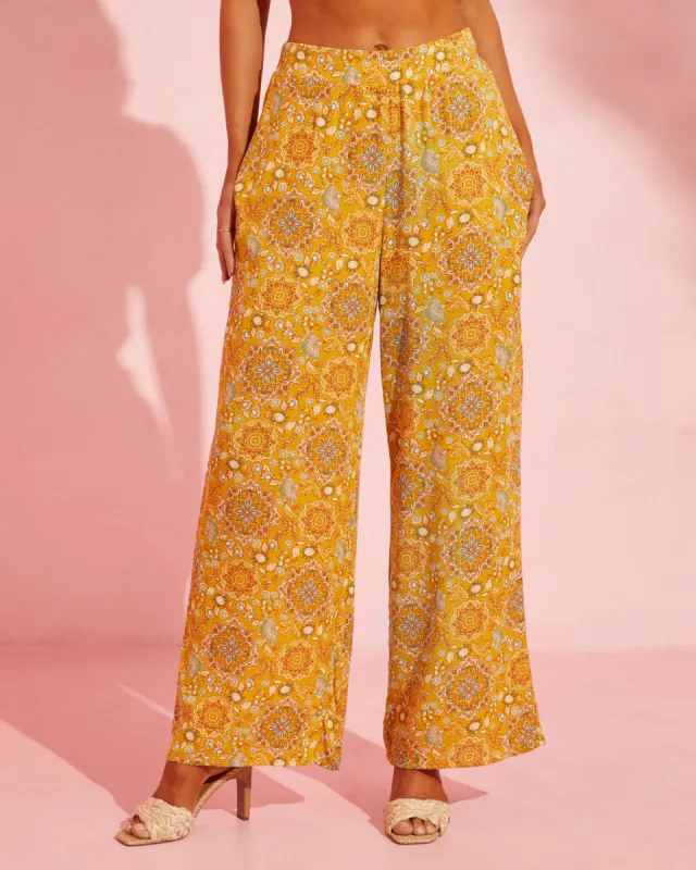 Ruisa Printed Wide Leg Pants sold by Vici