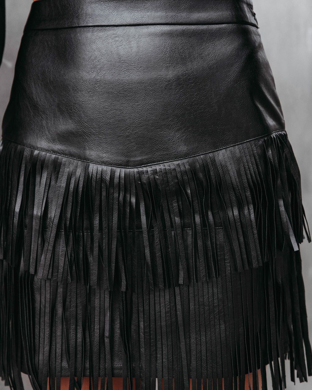 Most Wanted Fringe Faux Leather Skirt sold by Vici product image thumbnail 4