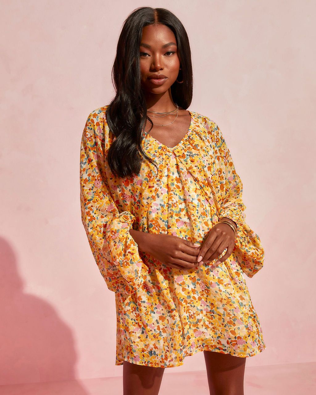 Chantelle Floral Chiffon Mini Dress - SALE sold by Vici product image thumbnail 6