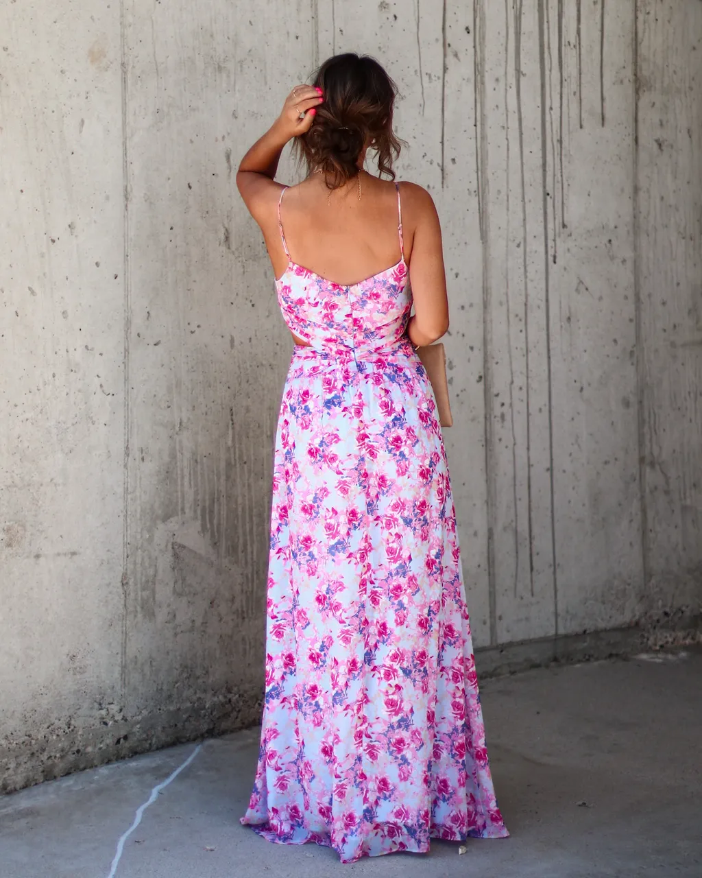 Ever So Sweet Floral Side Cutout Maxi Dress sold by Vici product image thumbnail 3