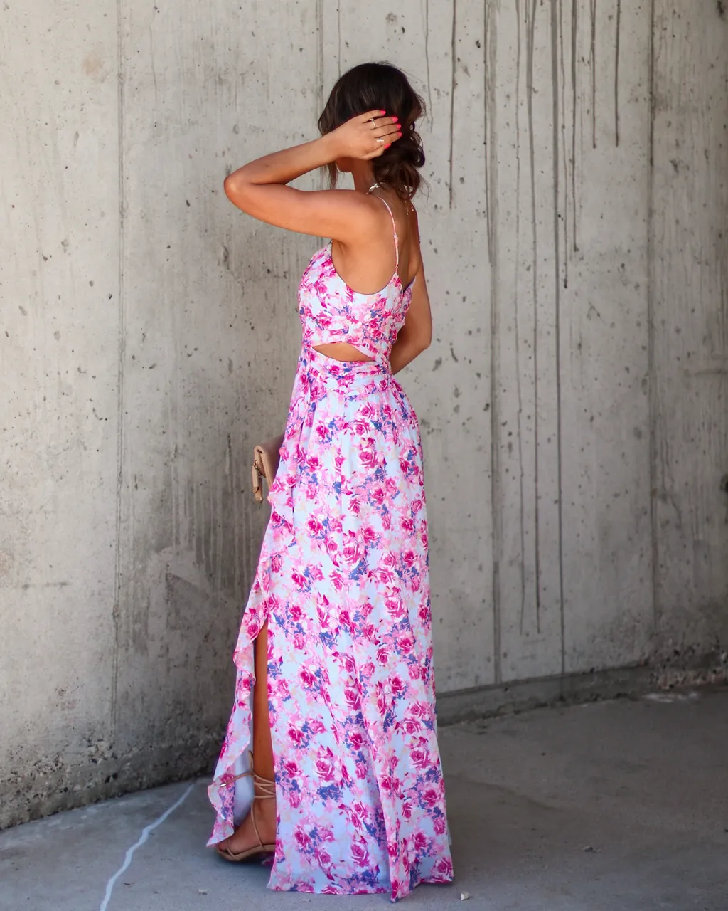 Ever So Sweet Floral Side Cutout Maxi Dress sold by Vici product image thumbnail 4