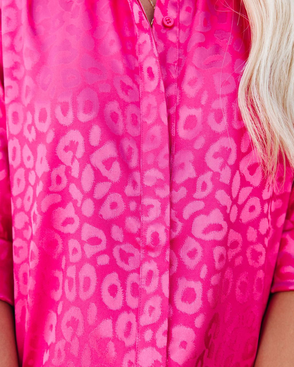 Kingdom Satin Embossed Button Down Blouse - Magenta sold by Vici product image thumbnail 4