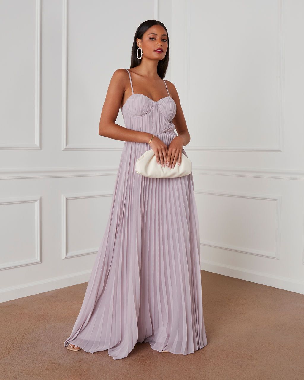 Guest Of Honor Pleated Maxi Dress - Grey - FINAL SALE sold by Vici