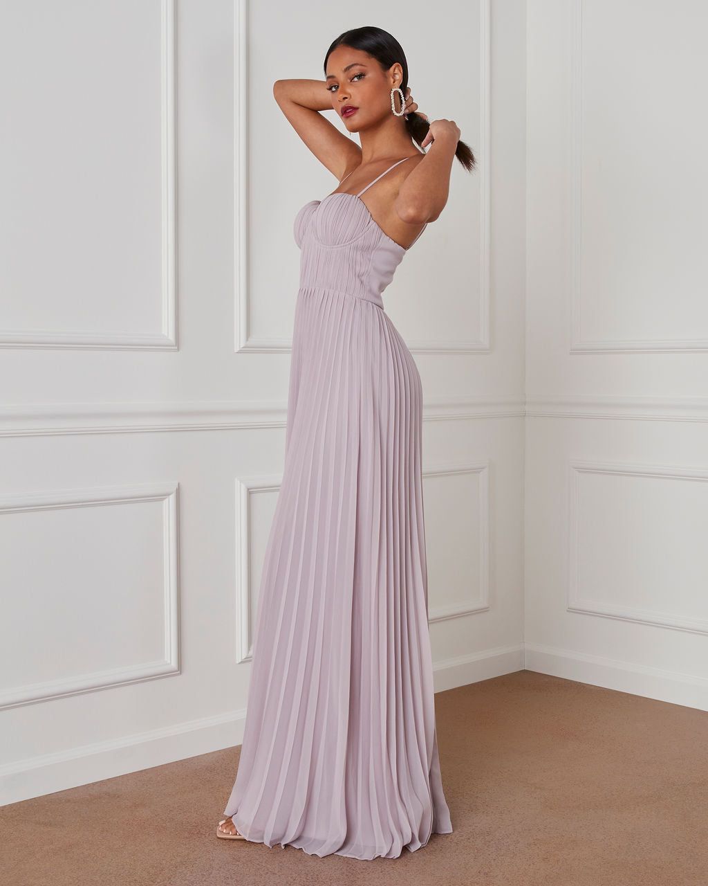 Guest Of Honor Pleated Maxi Dress - Grey - FINAL SALE sold by Vici product image thumbnail 4