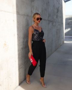 Trendsetting Diva Sequin Cowl Neck Top sold by Vici