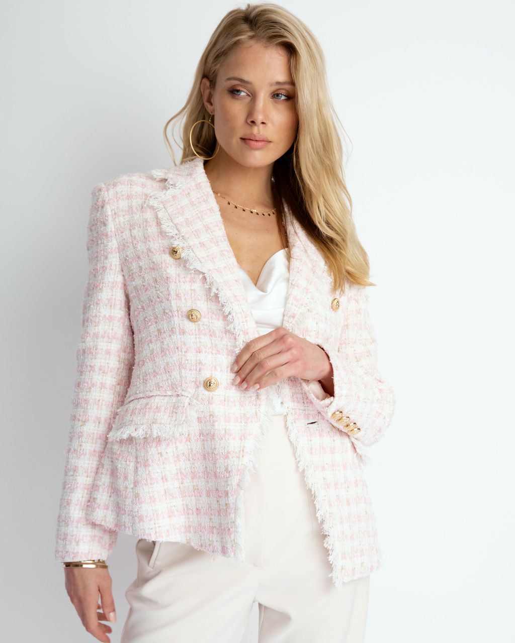 Jackie O Tweed Pocketed Blazer sold by Vici product image thumbnail 6