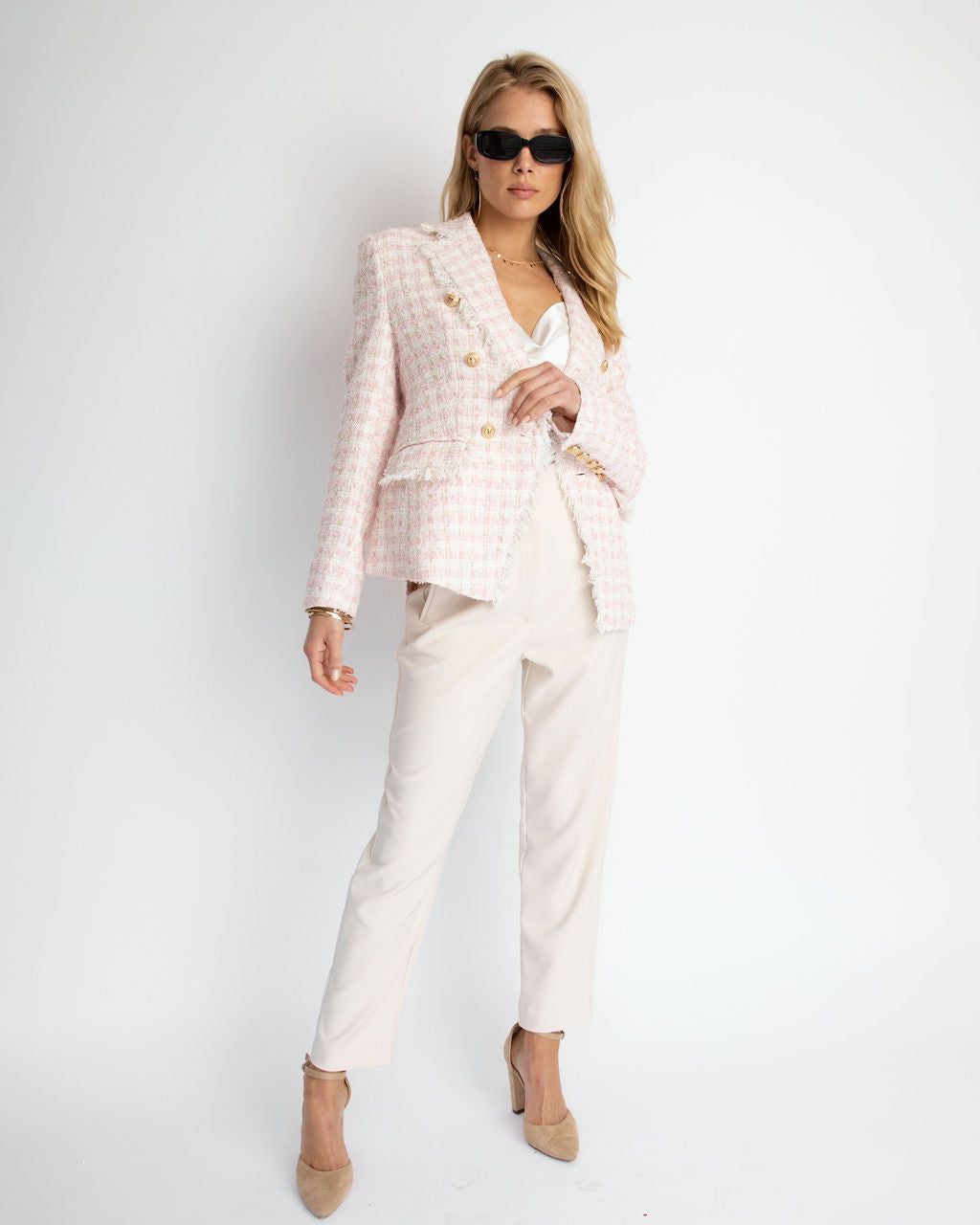 Jackie O Tweed Pocketed Blazer sold by Vici product image thumbnail 3