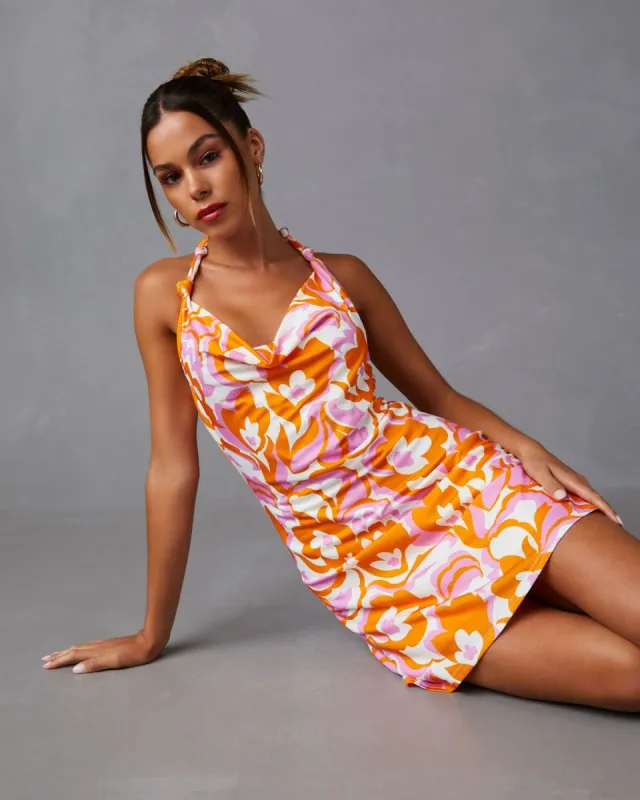 Lia Satin Halter Mini Dress sold by Vici