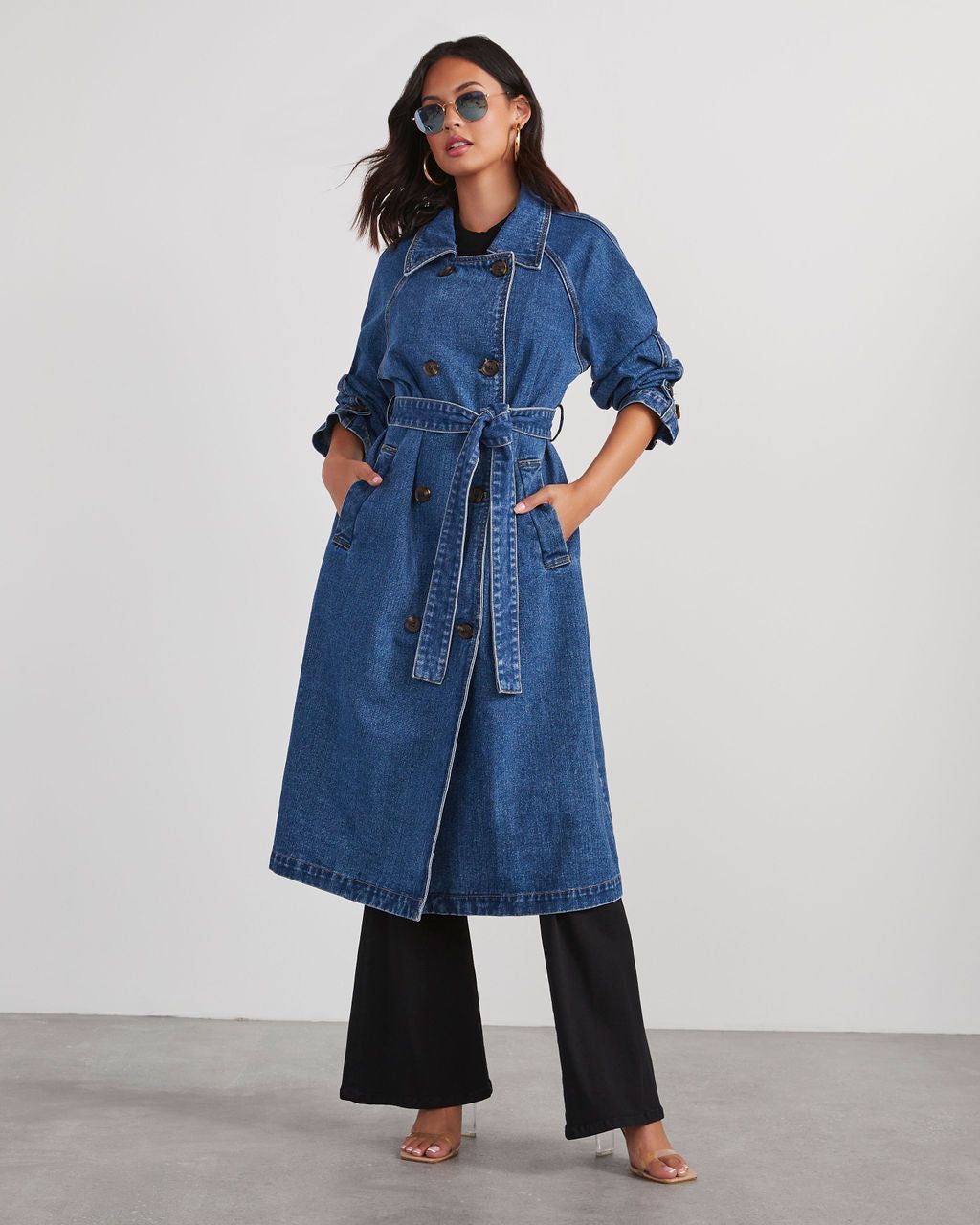 Cordova Denim Trench Coat sold by Vici product image thumbnail 3