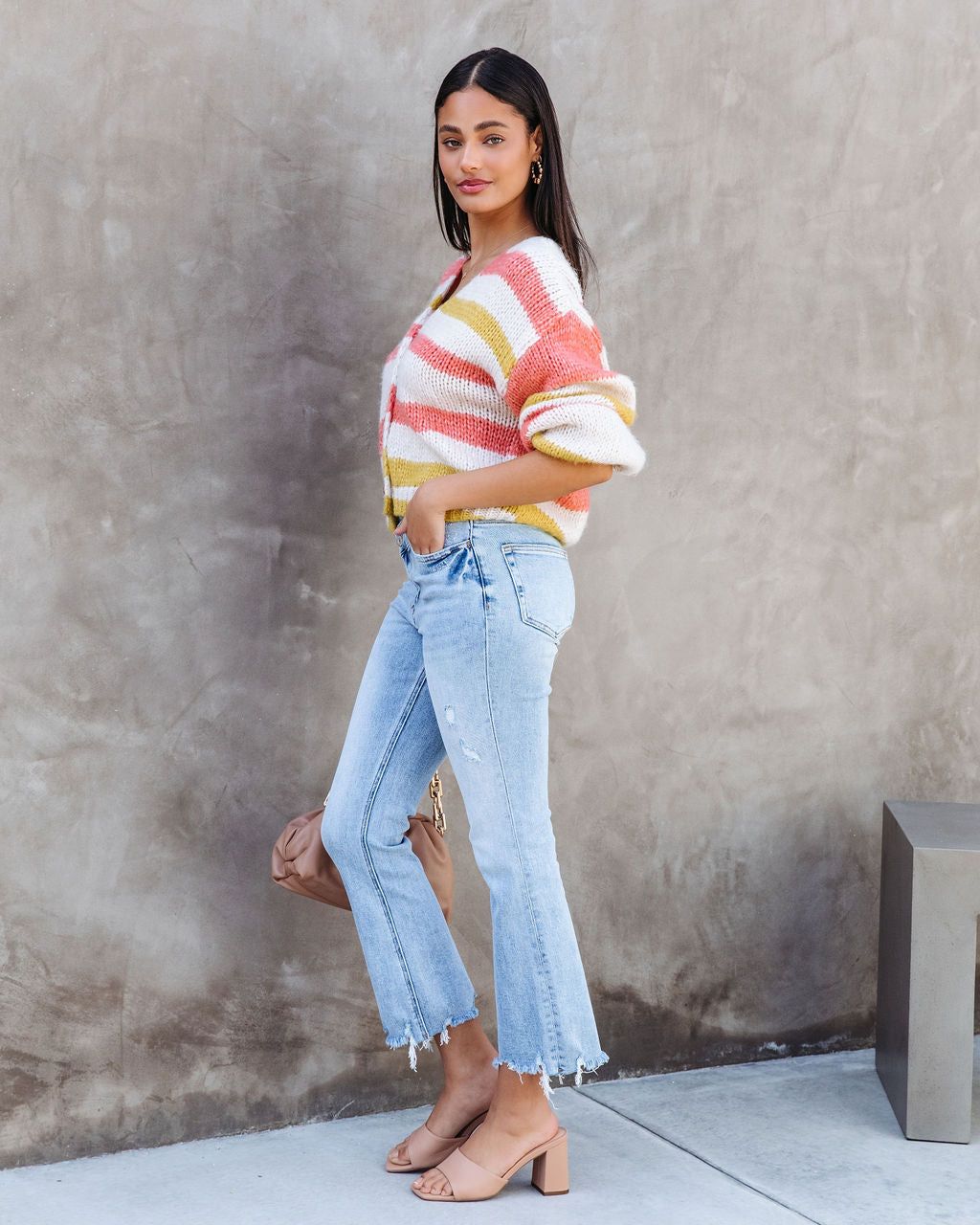 Blissful Day Stripe Button Front Cardigan - FINAL SALE sold by Vici product image thumbnail 5