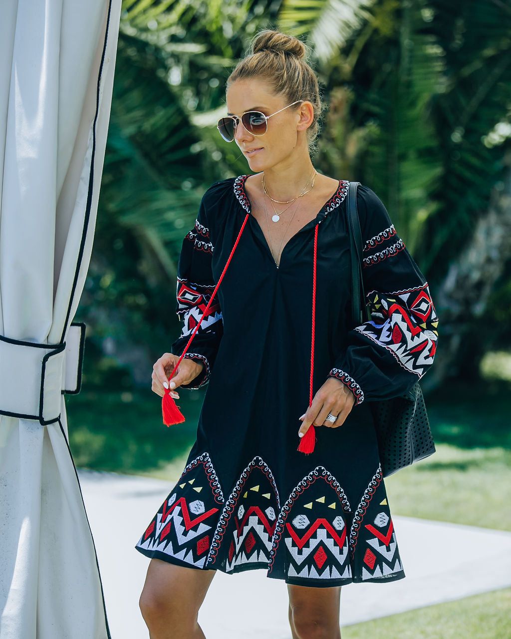 Clear The Air Cotton + Linen Embroidered Dress - FINAL SALE sold by Vici product image thumbnail 7